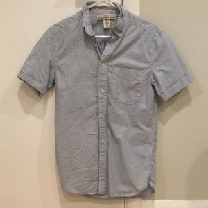 H&M, blue button-up casual shirt